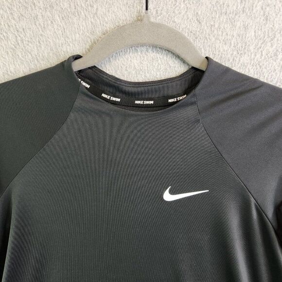 Nike Swim Top Womens M Black Hydroguard Swim Shirt UPF 40 Competition Racing - Picture 2 of 13